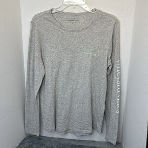 Vineyard Vines Shirt Mens Small Gray Long Sleeve Crew Neck Whale Read